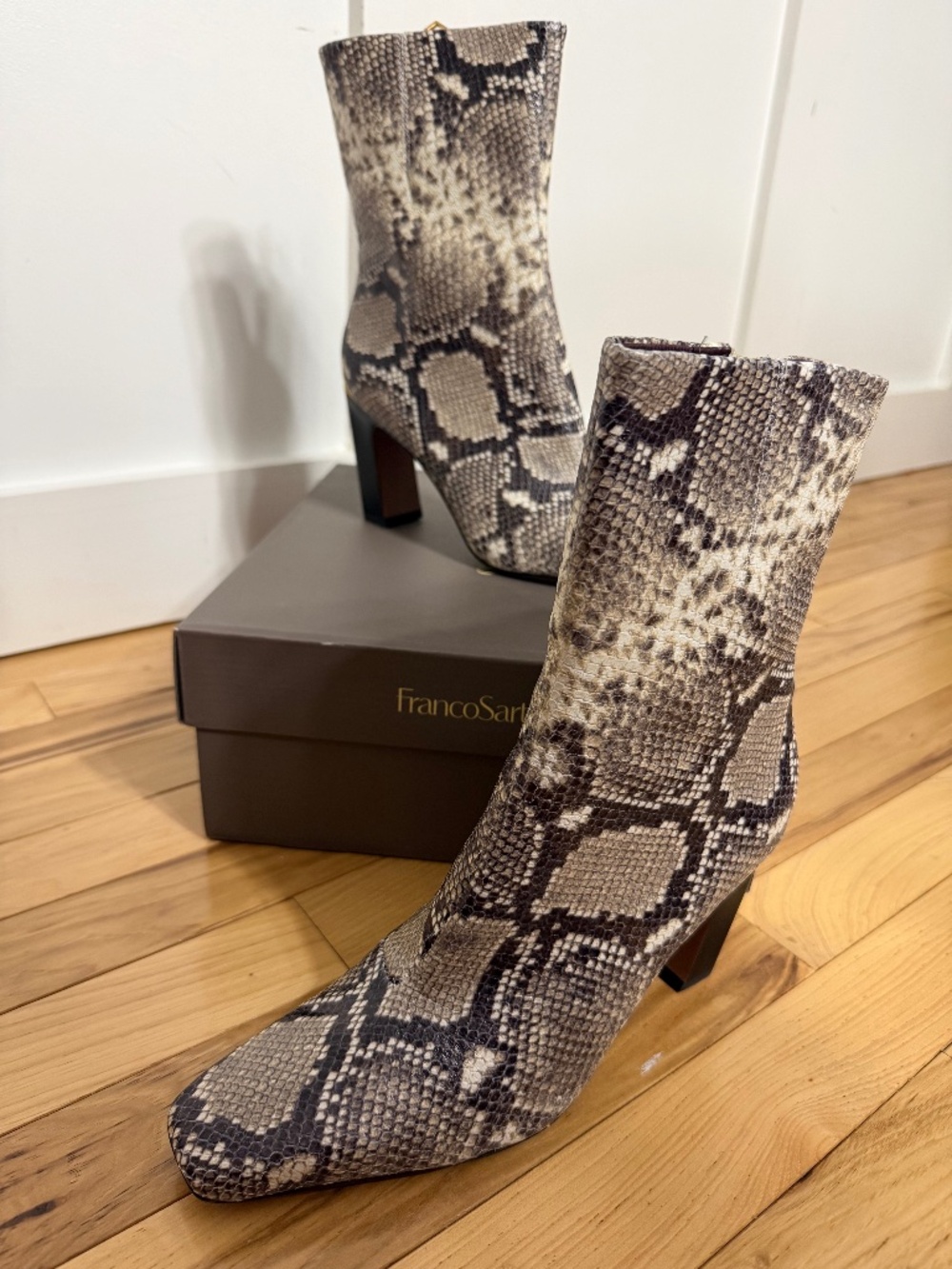 Franco Sarto Franco Sarto Women's Briar Dress Ankle Bootie Roccia Snake Print
